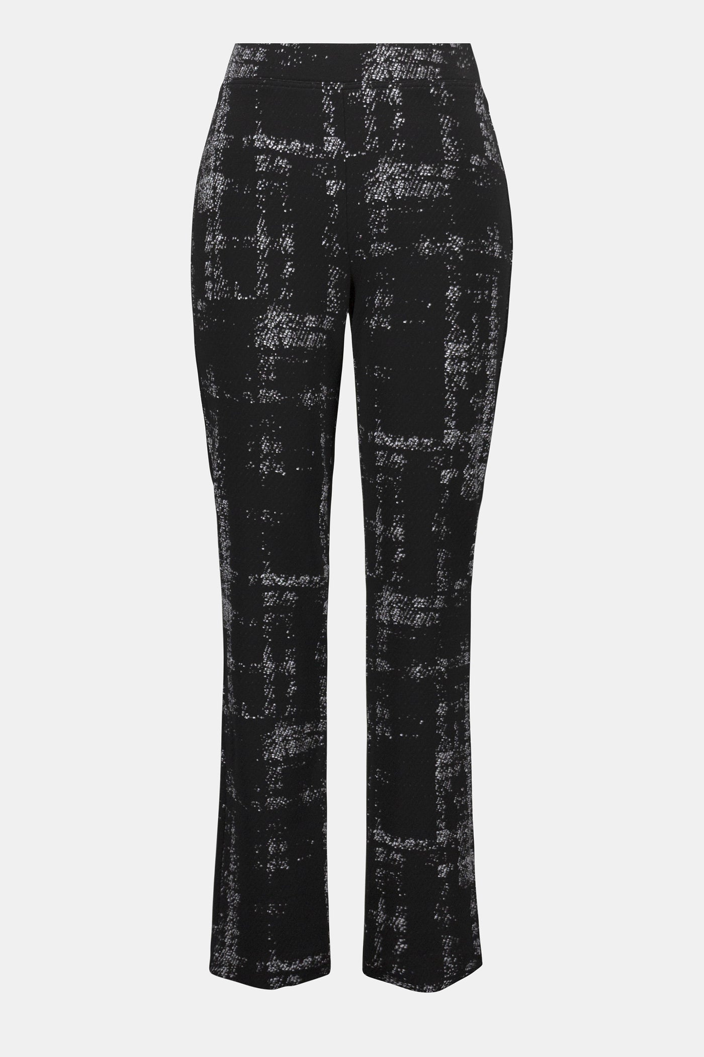 Joseph Ribkoff Jacquard Sweater Plaid Print Pull-On Pants