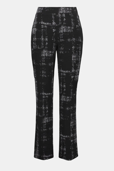 Joseph Ribkoff Jacquard Sweater Plaid Print Pull-On Pants