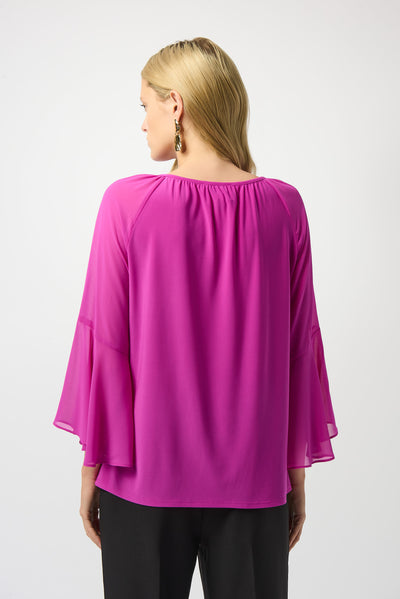 Joseph Ribkoff Cosmos Silky Knit and Chiffon Straight Top