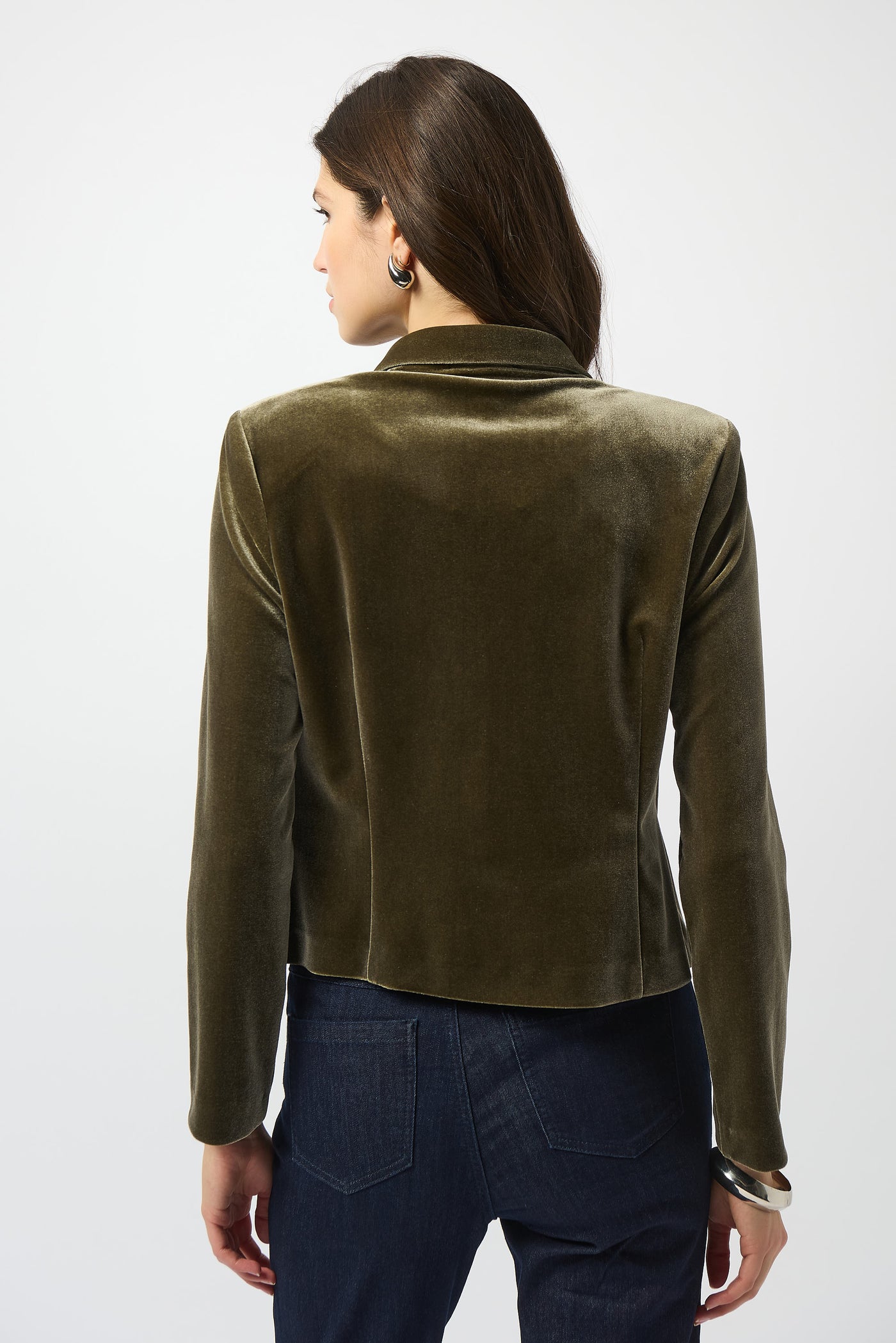 Joseph Ribkoff Khaki Velvet Fitted Blazer