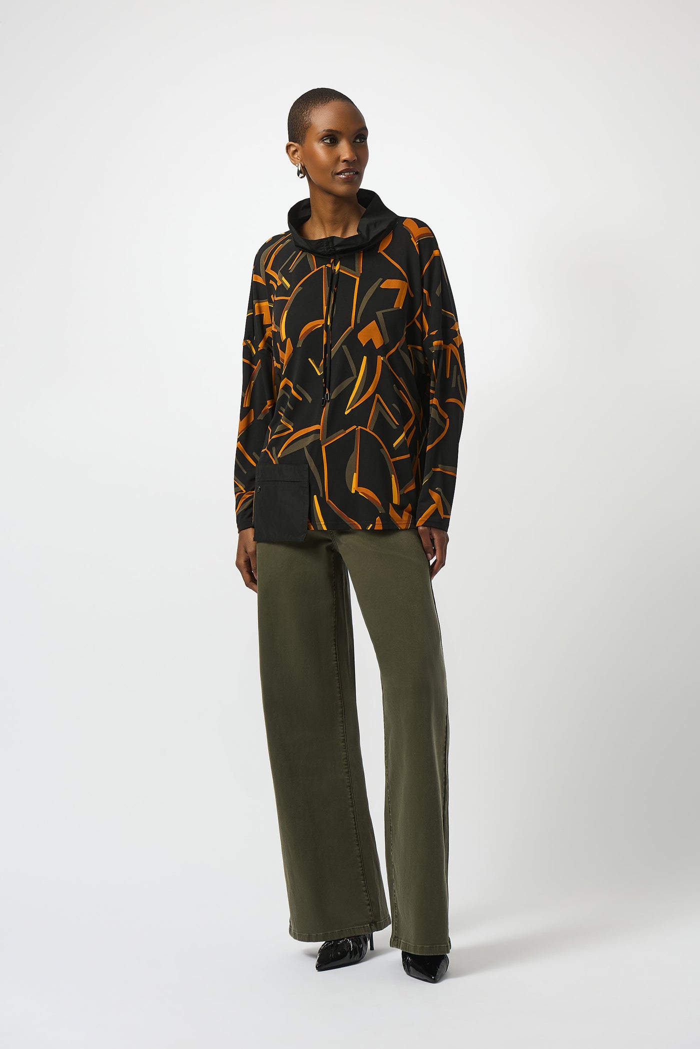 Joseph Ribkoff Silky Knit Abstract Print Boxy Top