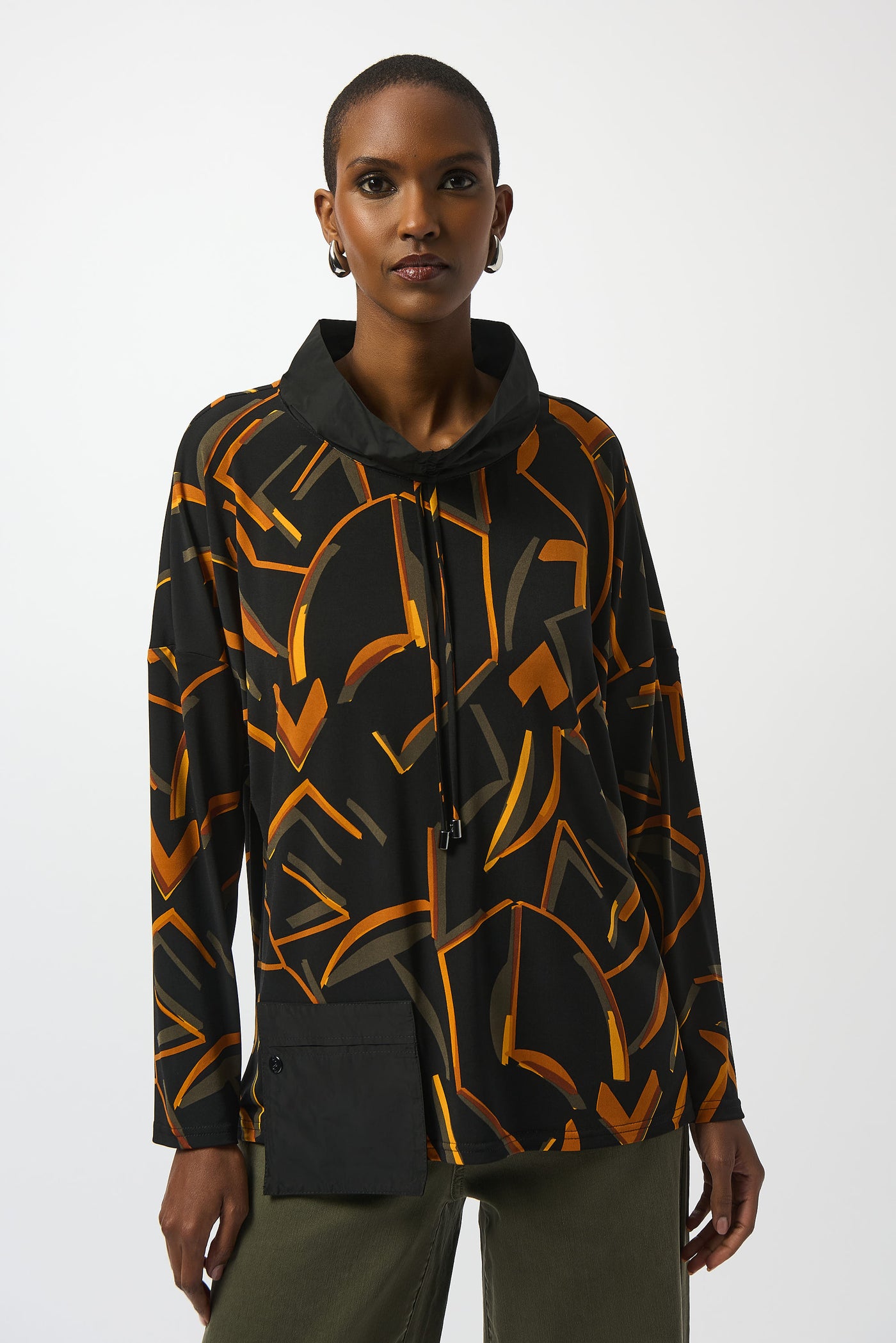 Joseph Ribkoff Silky Knit Abstract Print Boxy Top