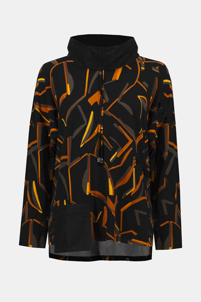Joseph Ribkoff Silky Knit Abstract Print Boxy Top