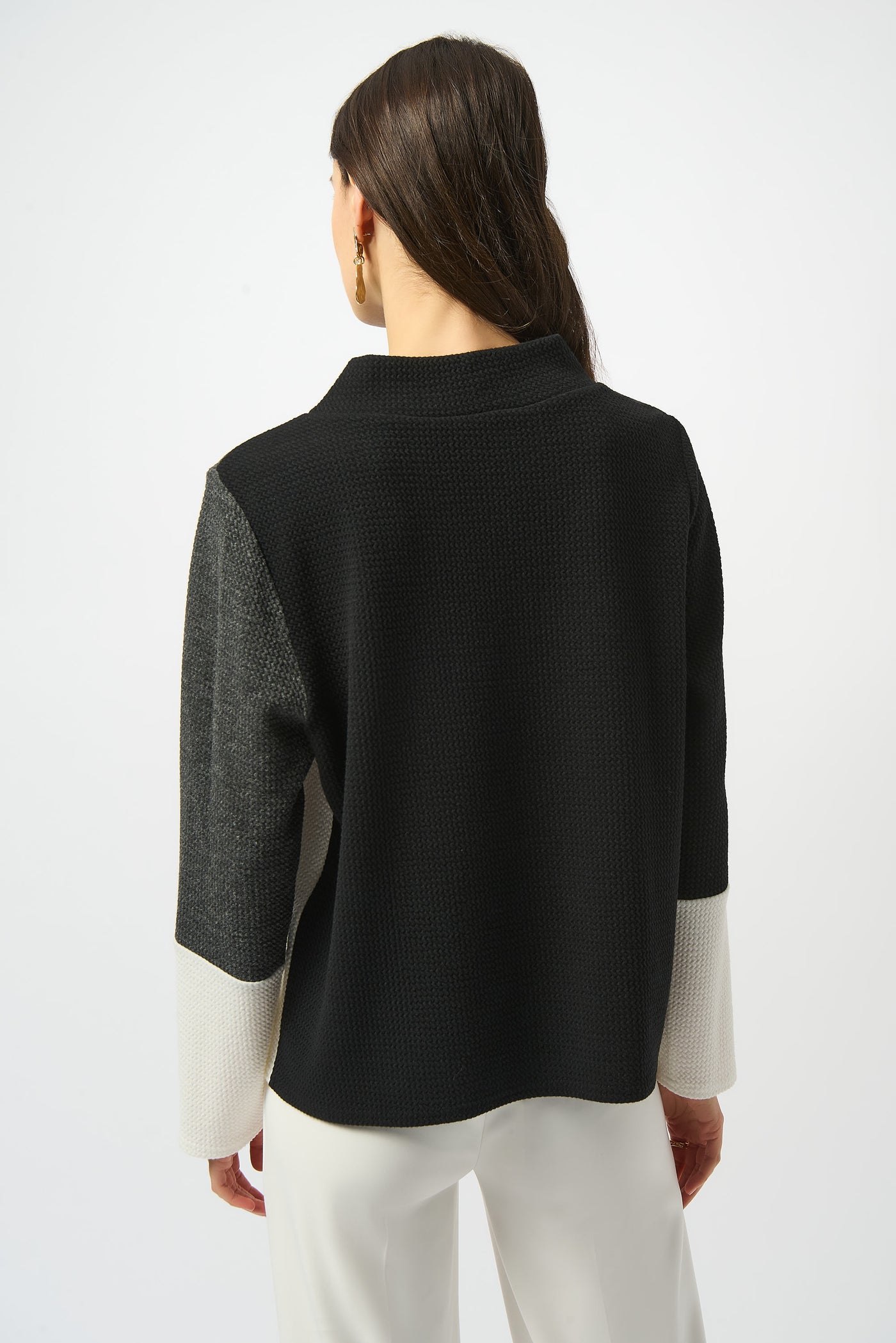 Joseph Ribkoff Jacquard Knit Colour-Block Boxy Jumper