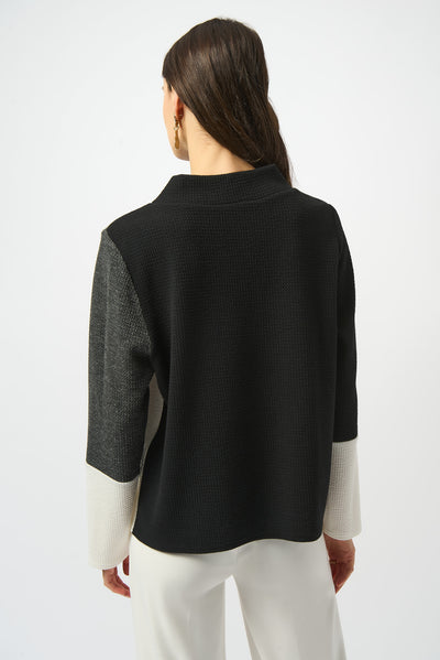 Joseph Ribkoff Jacquard Knit Colour-Block Boxy Jumper