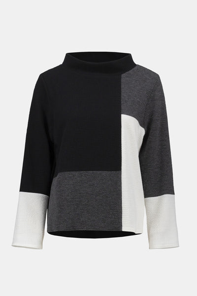 Joseph Ribkoff Jacquard Knit Colour-Block Boxy Jumper