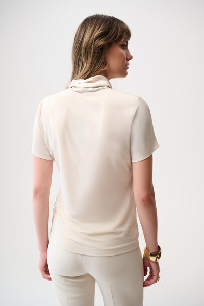 Joseph Ribkoff Birch Recycled Satin And Silky Knit Wrap Top