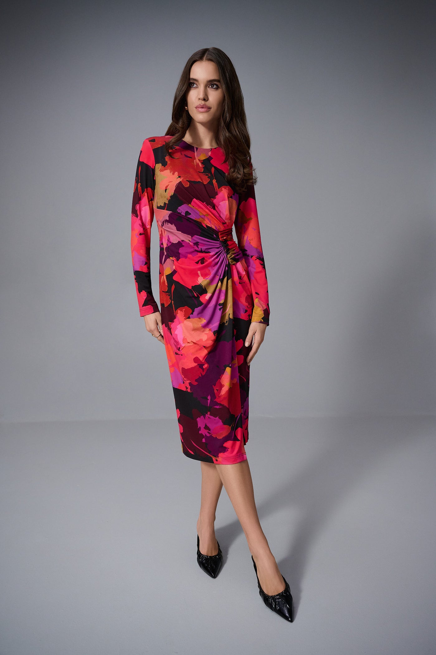 Joseph Ribkoff Silky Knit Floral Print Sheath Dress