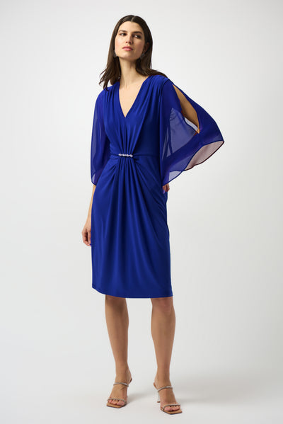 Joseph Ribkoff Signature | Silky Knit & Chiffon Sheath Dress