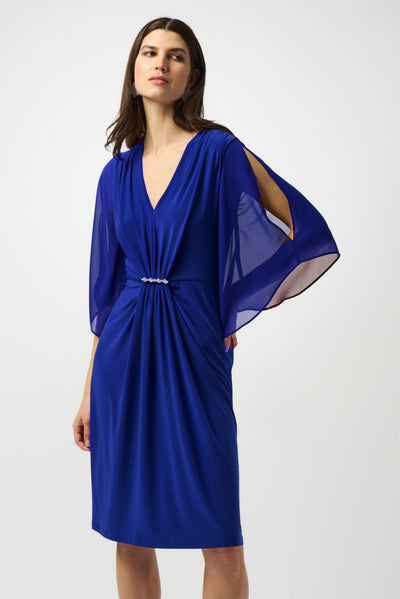 Joseph Ribkoff Signature | Silky Knit & Chiffon Sheath Dress