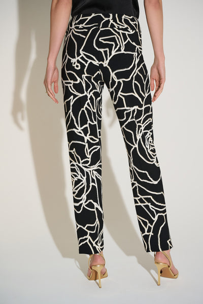Joseph Ribkoff Signature | Lux Twill Foiled Floral Slim Fit Pants