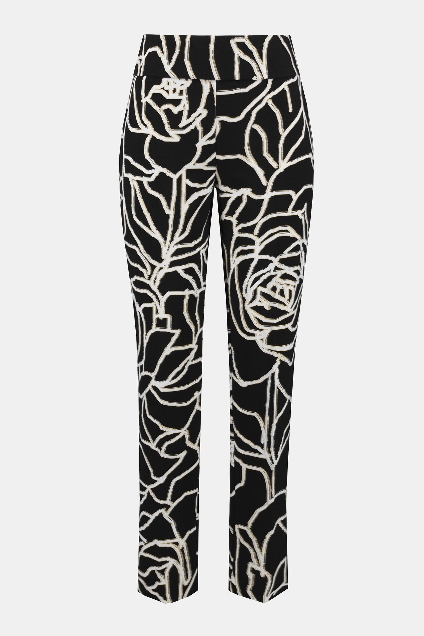 Joseph Ribkoff Signature | Lux Twill Foiled Floral Slim Fit Pants
