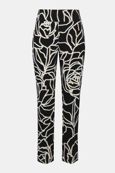Joseph Ribkoff Signature | Lux Twill Foiled Floral Slim Fit Pants