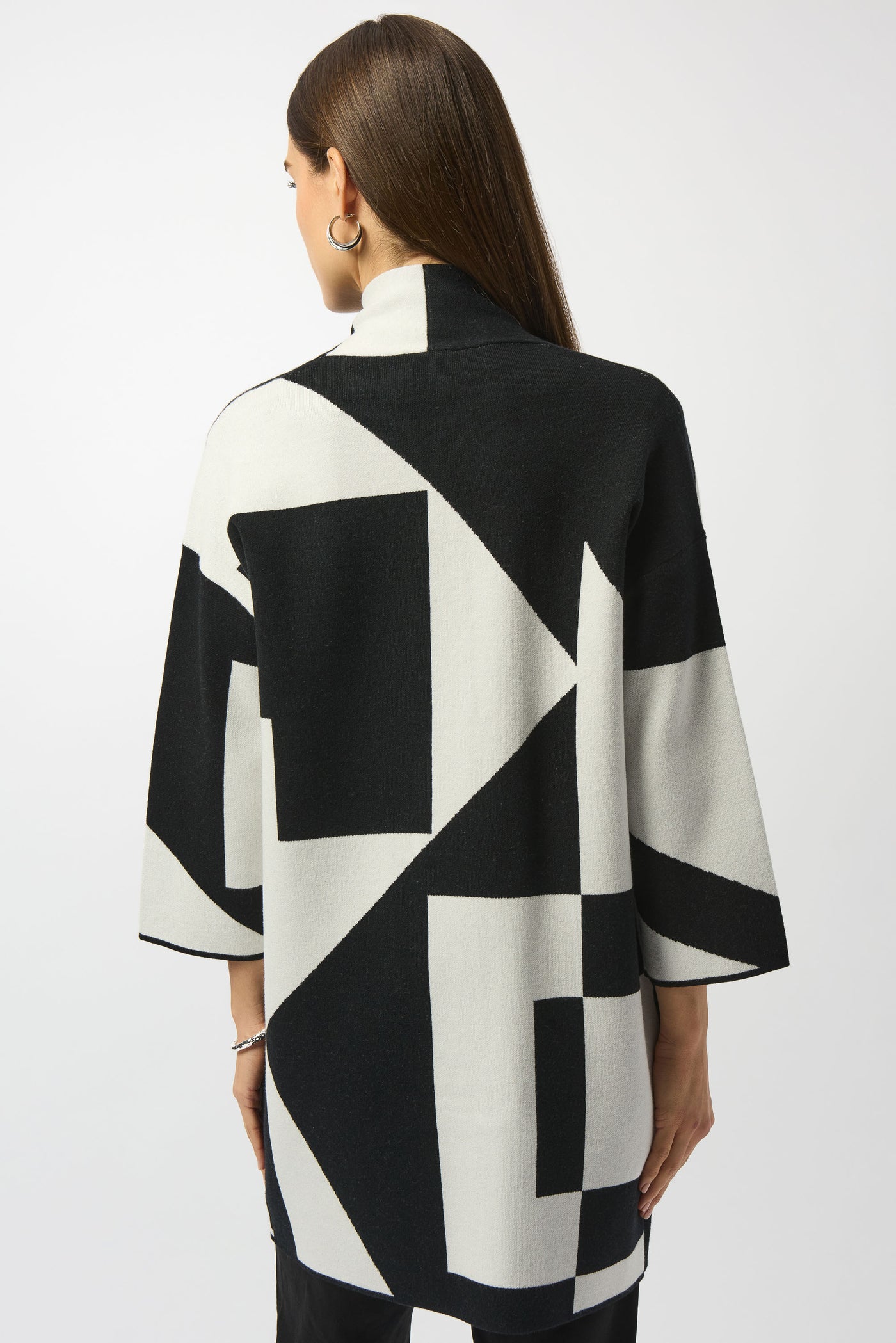 Joseph Ribkoff Jacquard Sweater Knit Colour-Block Cover-Up