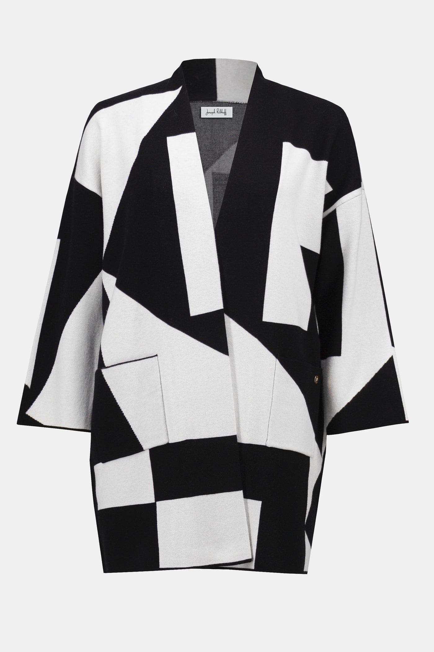 Joseph Ribkoff Jacquard Sweater Knit Colour-Block Cover-Up