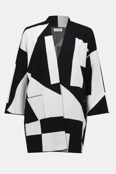 Joseph Ribkoff Jacquard Sweater Knit Colour-Block Cover-Up