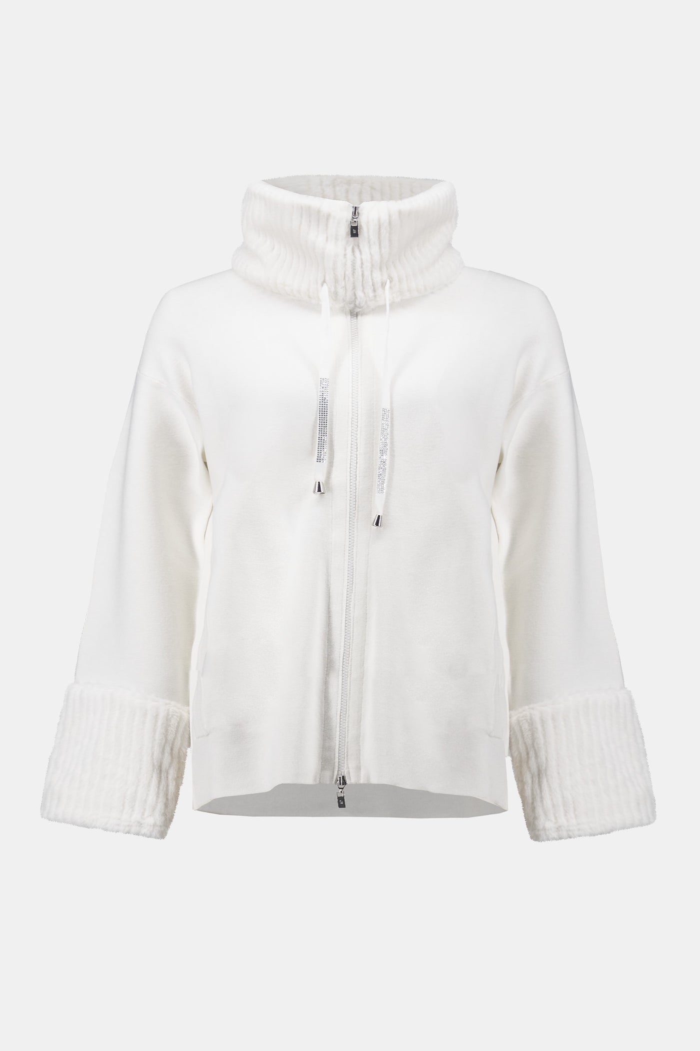 Joseph Ribkoff Winter Sweater Knit Jacket With Fur Trim