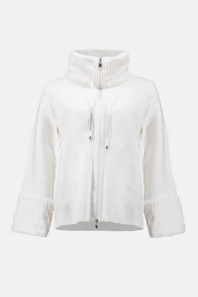 Joseph Ribkoff Winter Sweater Knit Jacket With Fur Trim