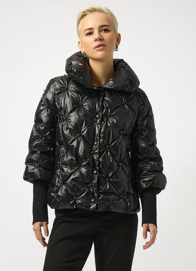 Joseph Ribkoff Pearl Quilted Puffer Trapeze Jacket