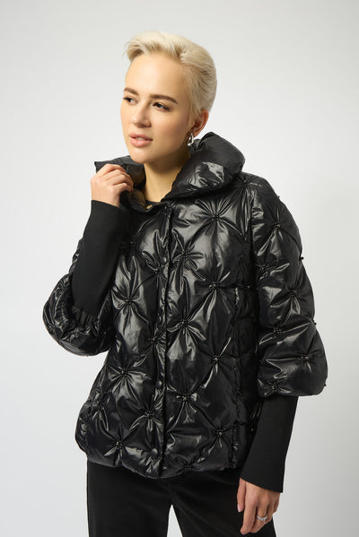 Joseph Ribkoff Pearl Quilted Puffer Trapeze Jacket
