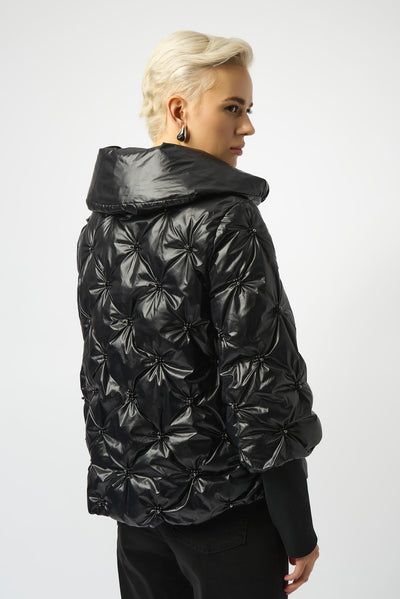 Joseph Ribkoff Pearl Quilted Puffer Trapeze Jacket