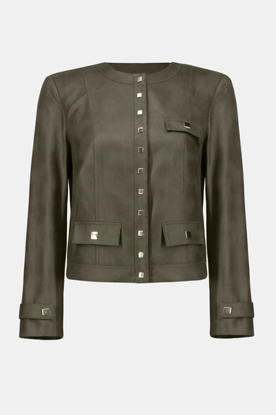 Joseph Ribkoff Foiled Faux Suede Fitted Jacket