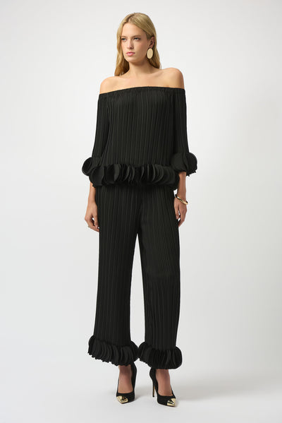 Joseph Ribkoff Georgette Wide Leg Pleated Pants