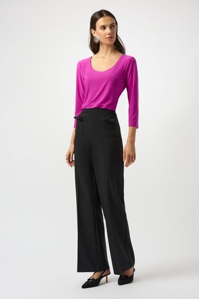 Joseph Ribkoff Silky Knit Scoop Neck Fit & Flare Top