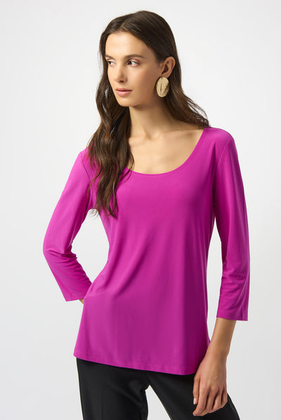 Joseph Ribkoff Silky Knit Scoop Neck Fit & Flare Top