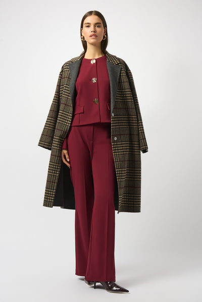 Joseph Ribkoff Wool Blend Plaid Double-Faced Coat
