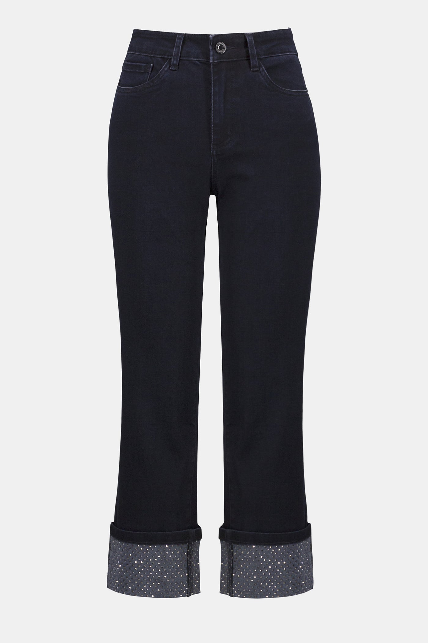 Joseph Ribkoff Straight Crop Stretch Jeans with Turned Hem