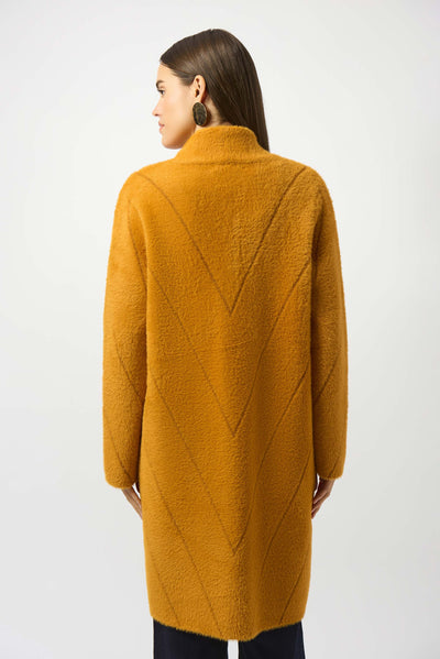 Joseph Ribkoff Medallion Feather Yarn Sweater Knit Coat
