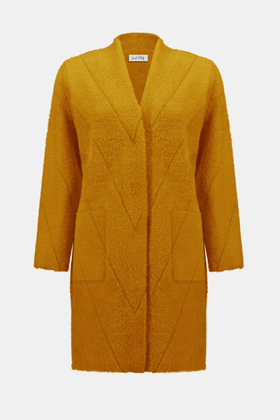 Joseph Ribkoff Medallion Feather Yarn Sweater Knit Coat