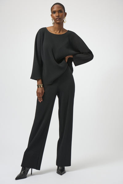 Joseph Ribkoff Pleated Scuba Crepe Wide-Leg Pants