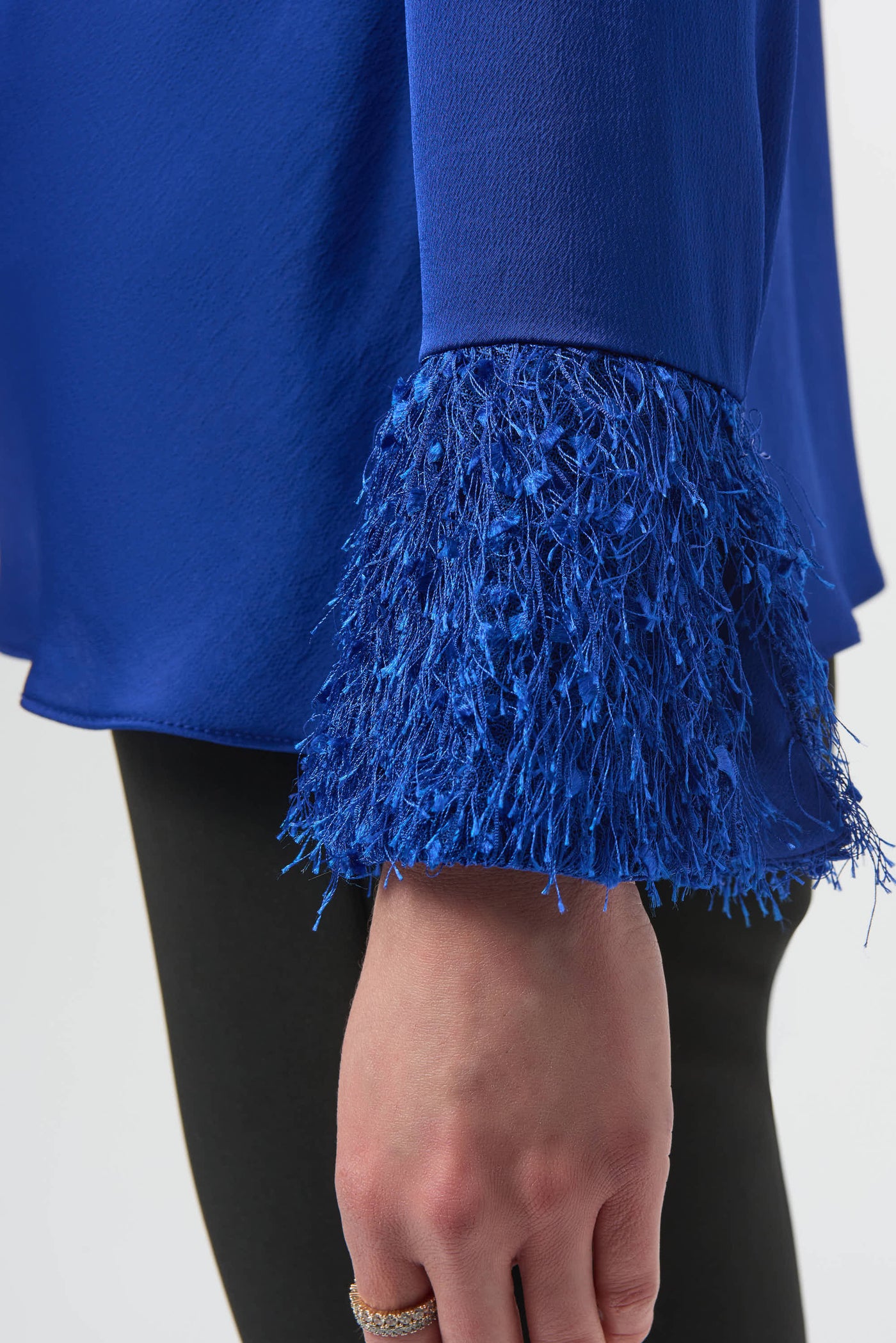 Joseph Ribkoff Royal Blue Recycled Satin Cowl Neck Top