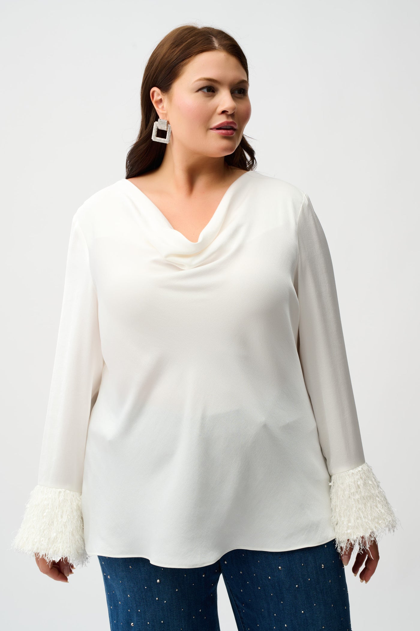 Joseph Ribkoff Recycled Satin Cowl Neck Top