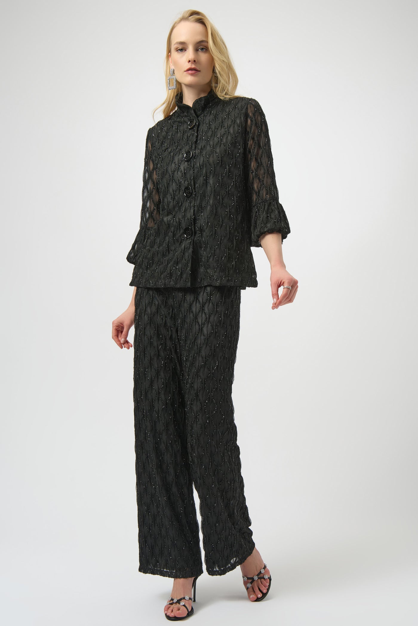 Joseph Ribkoff Lurex Cascade Trapeze Jacket