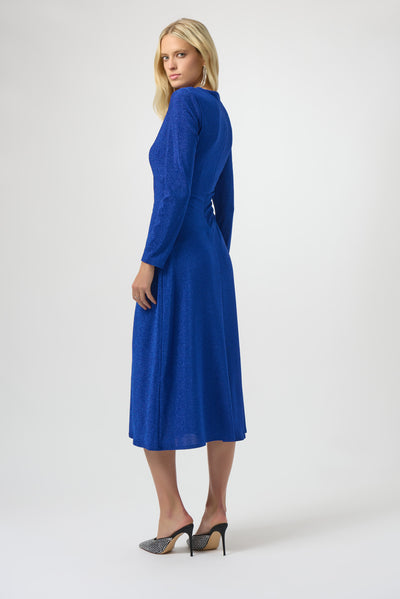 Joseph Ribkoff Royal Blue Sparkle Knit Fit & Flare Dress