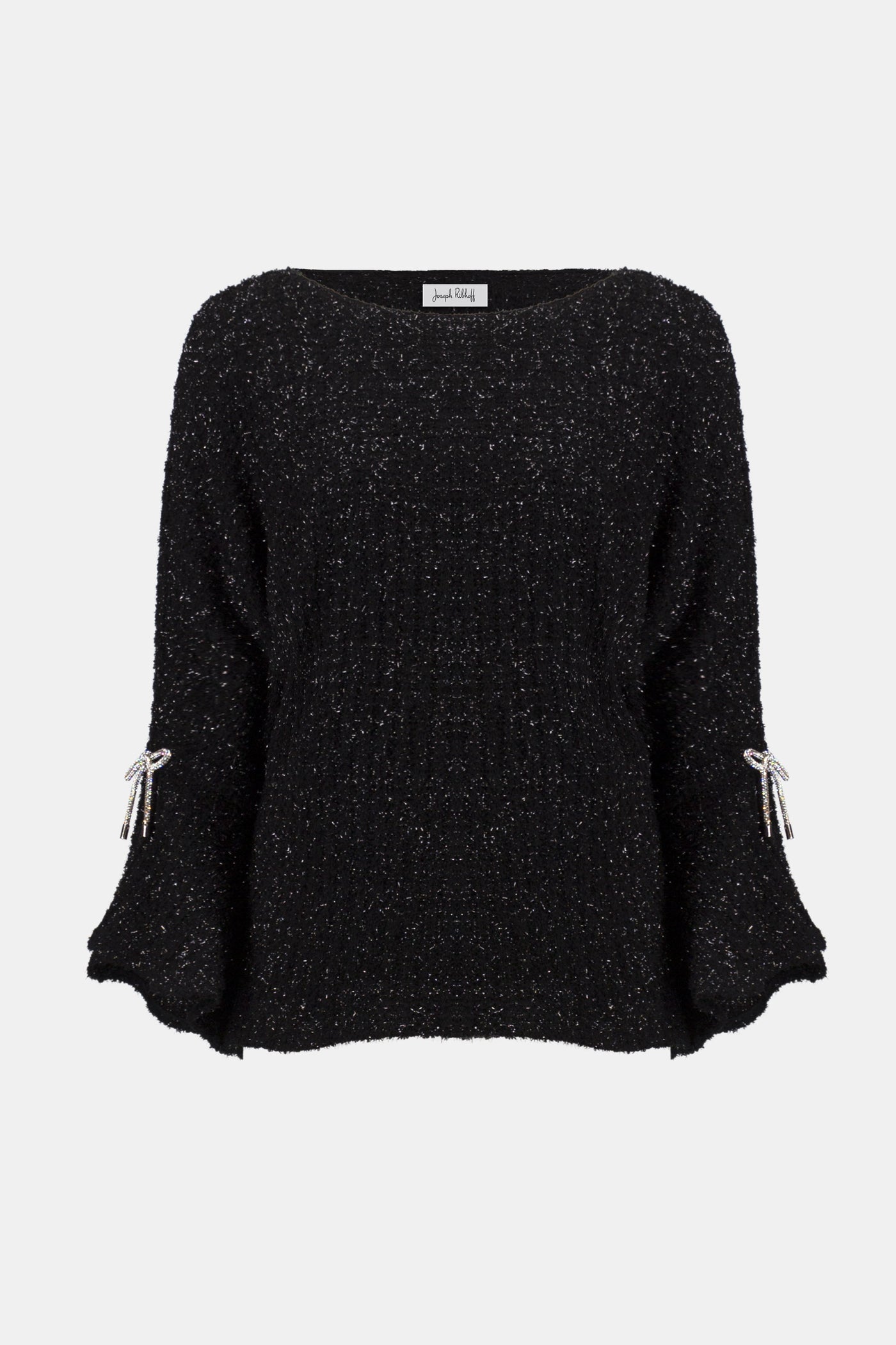 Joseph Ribkoff Fuzzy Metallic Knit Boxy Top