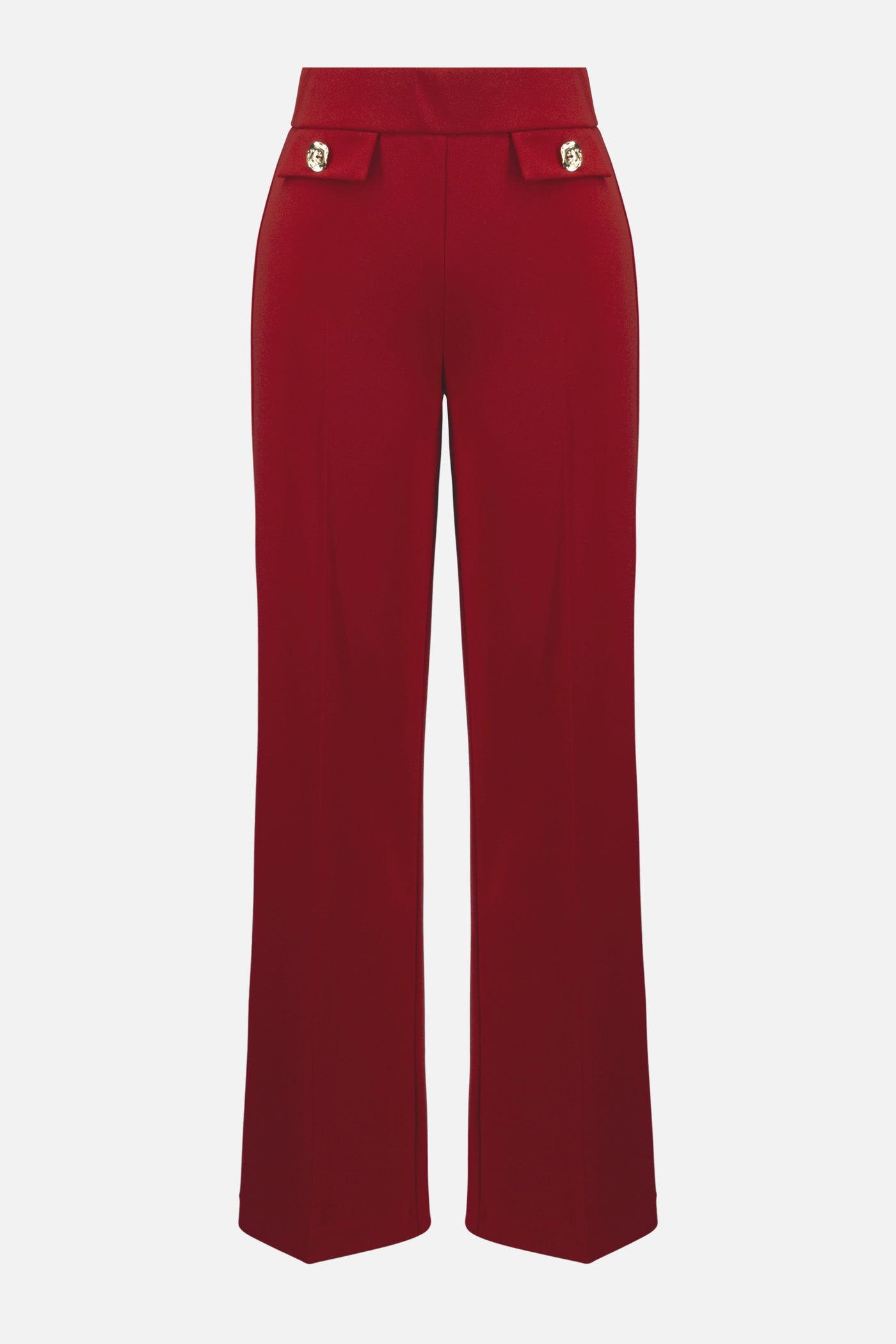 Joseph Ribkoff Deep Cherry Scuba Crepe Wide-Leg Pull-On Pants