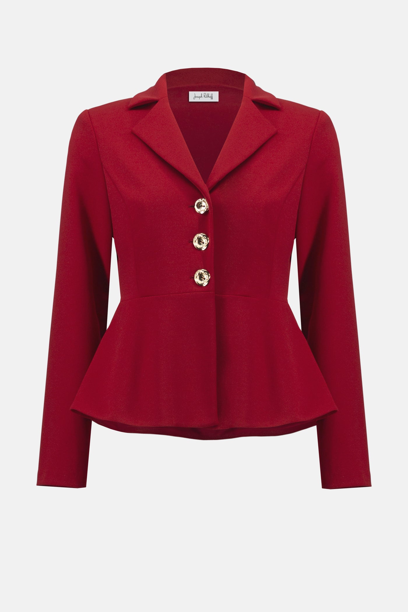 Joseph Ribkoff Deep Cherry Scuba Crepe Peplum Blazer