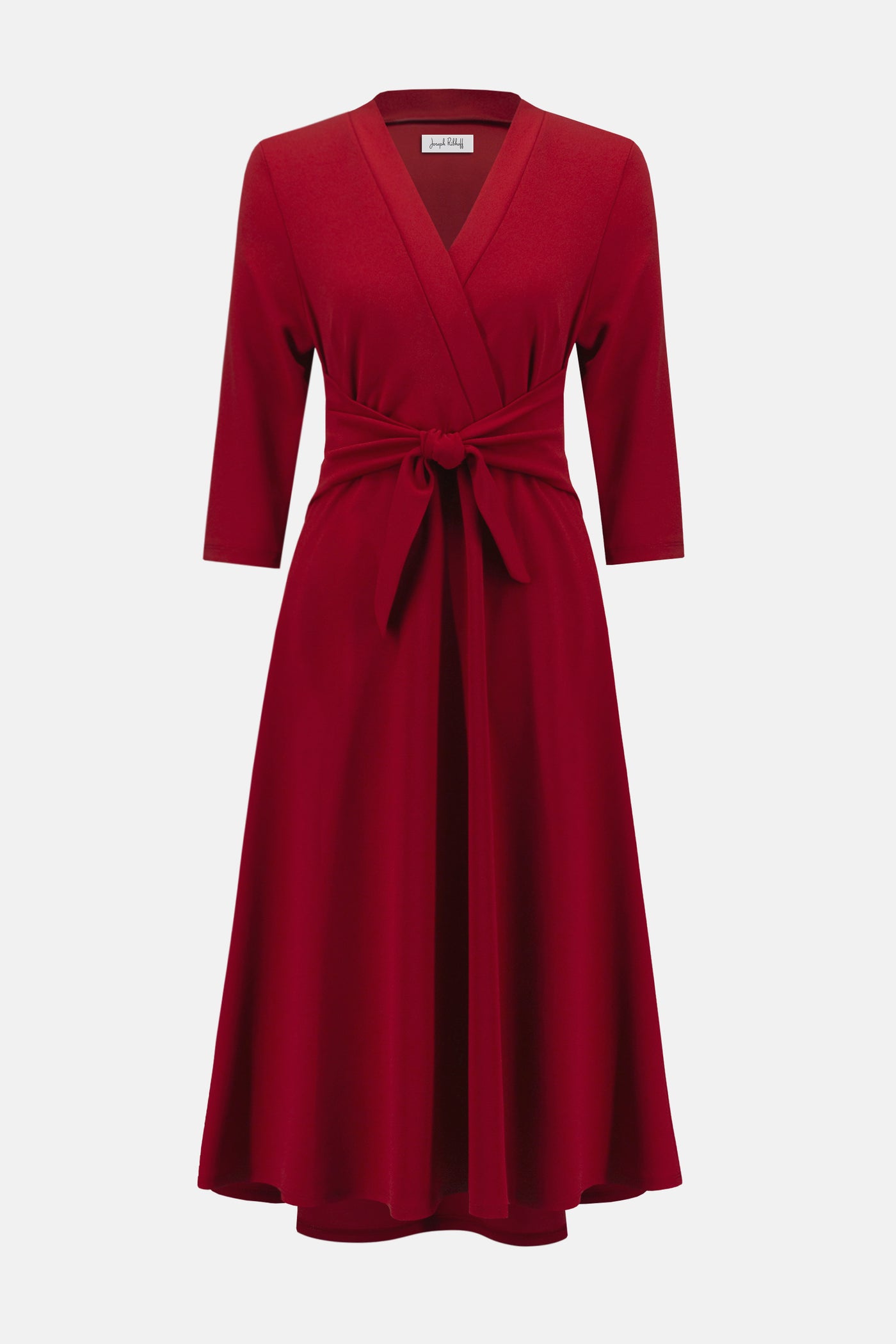 Joseph Ribkoff Deep Cherry Scuba Crepe Fit and Flare Dress