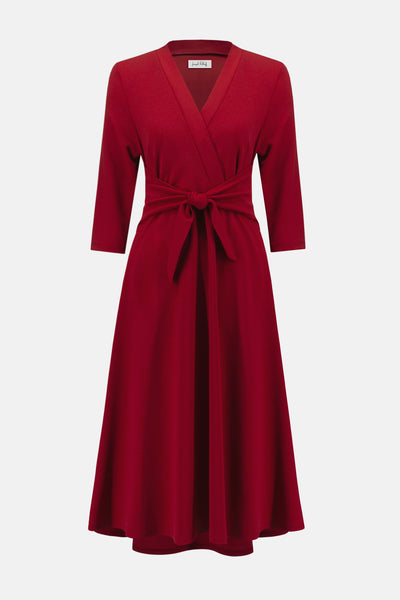 Joseph Ribkoff Deep Cherry Scuba Crepe Fit and Flare Dress