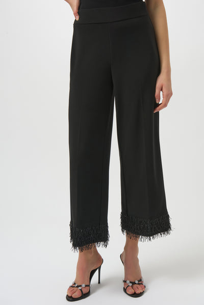 Josepeh Ribkoff Silky Knit Culotte with Novelty Fringe Hem