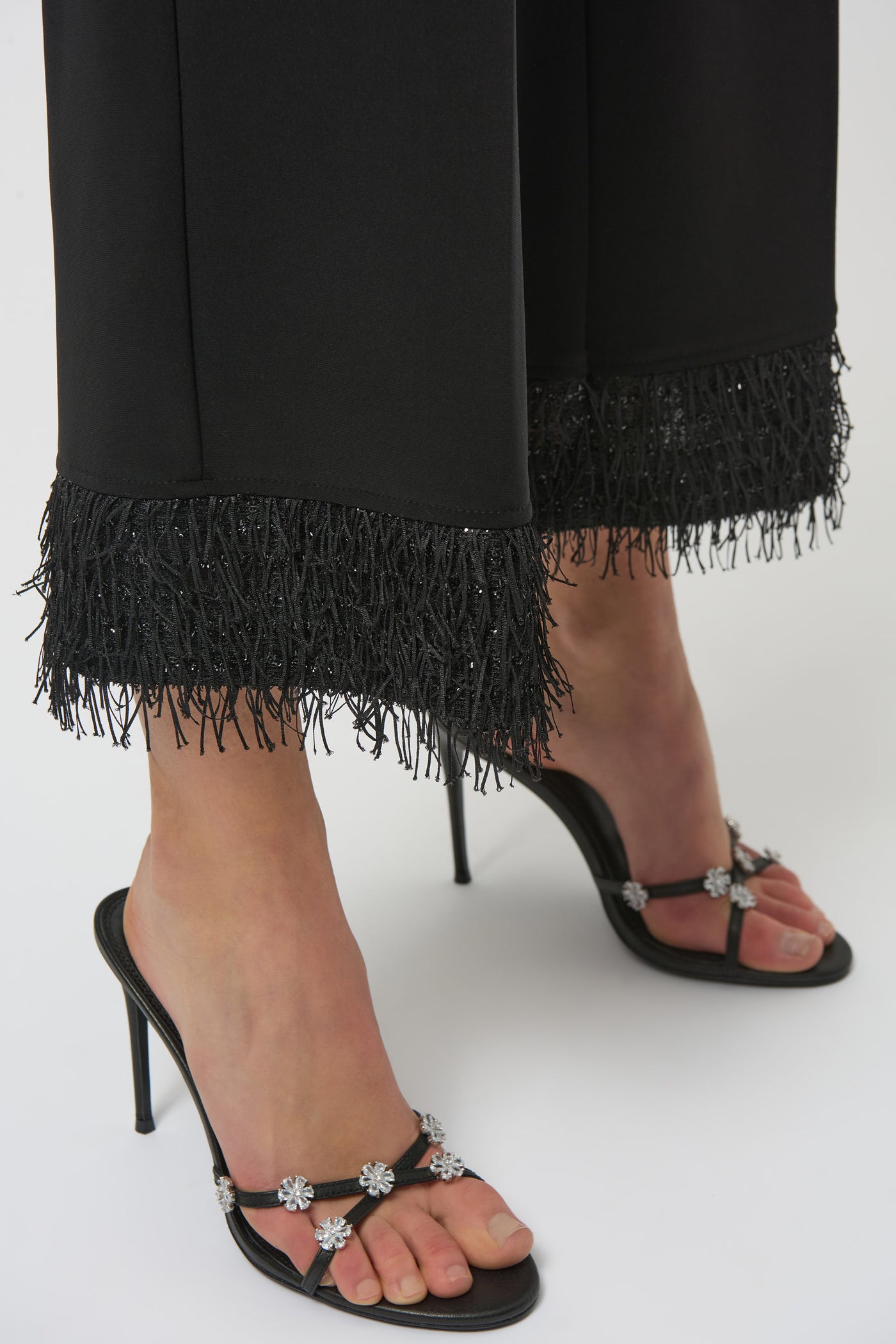 Josepeh Ribkoff Silky Knit Culotte with Novelty Fringe Hem