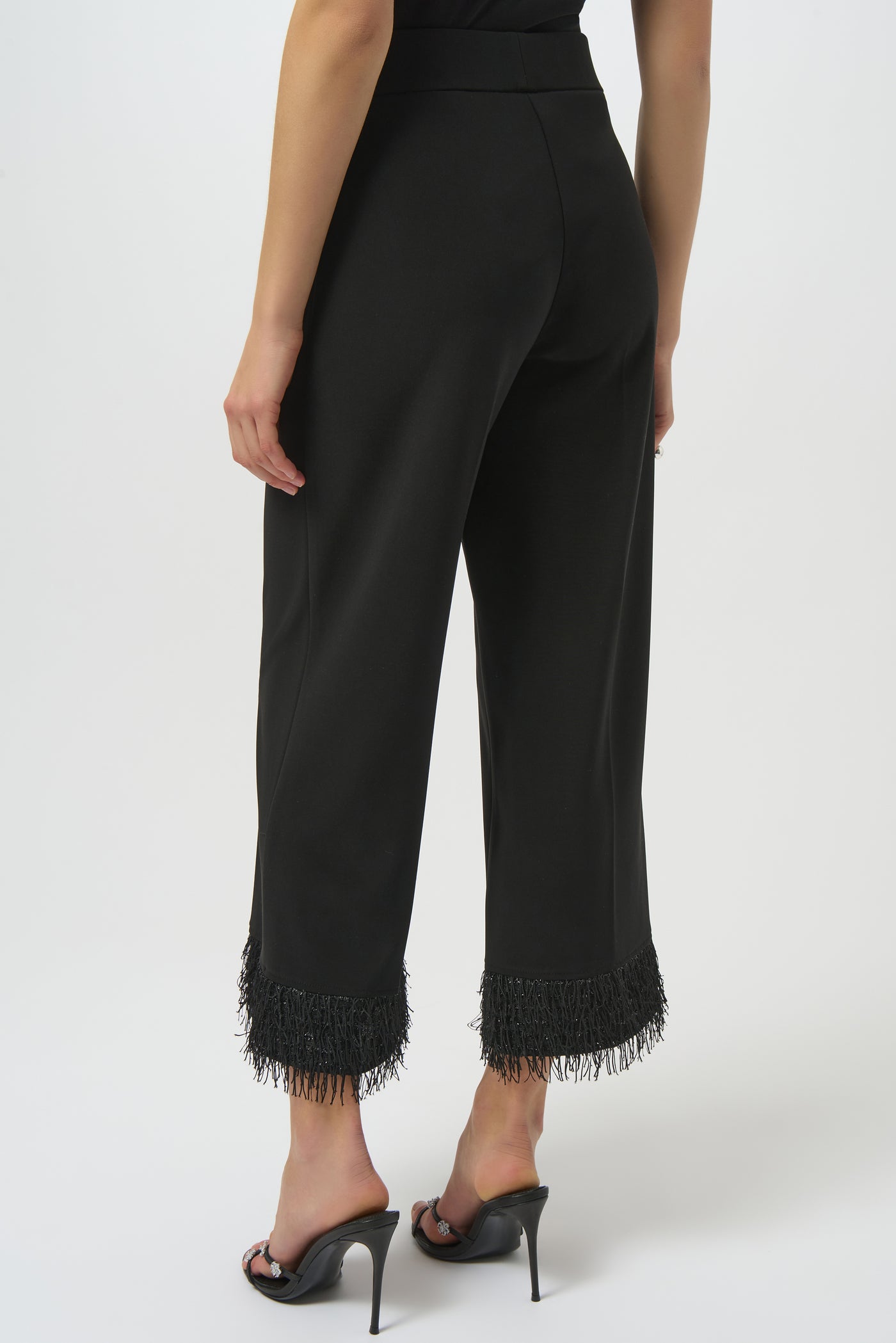 Josepeh Ribkoff Silky Knit Culotte with Novelty Fringe Hem