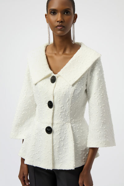 Joseph Ribkoff Sequined Bouclé Knit Peplum Jacket