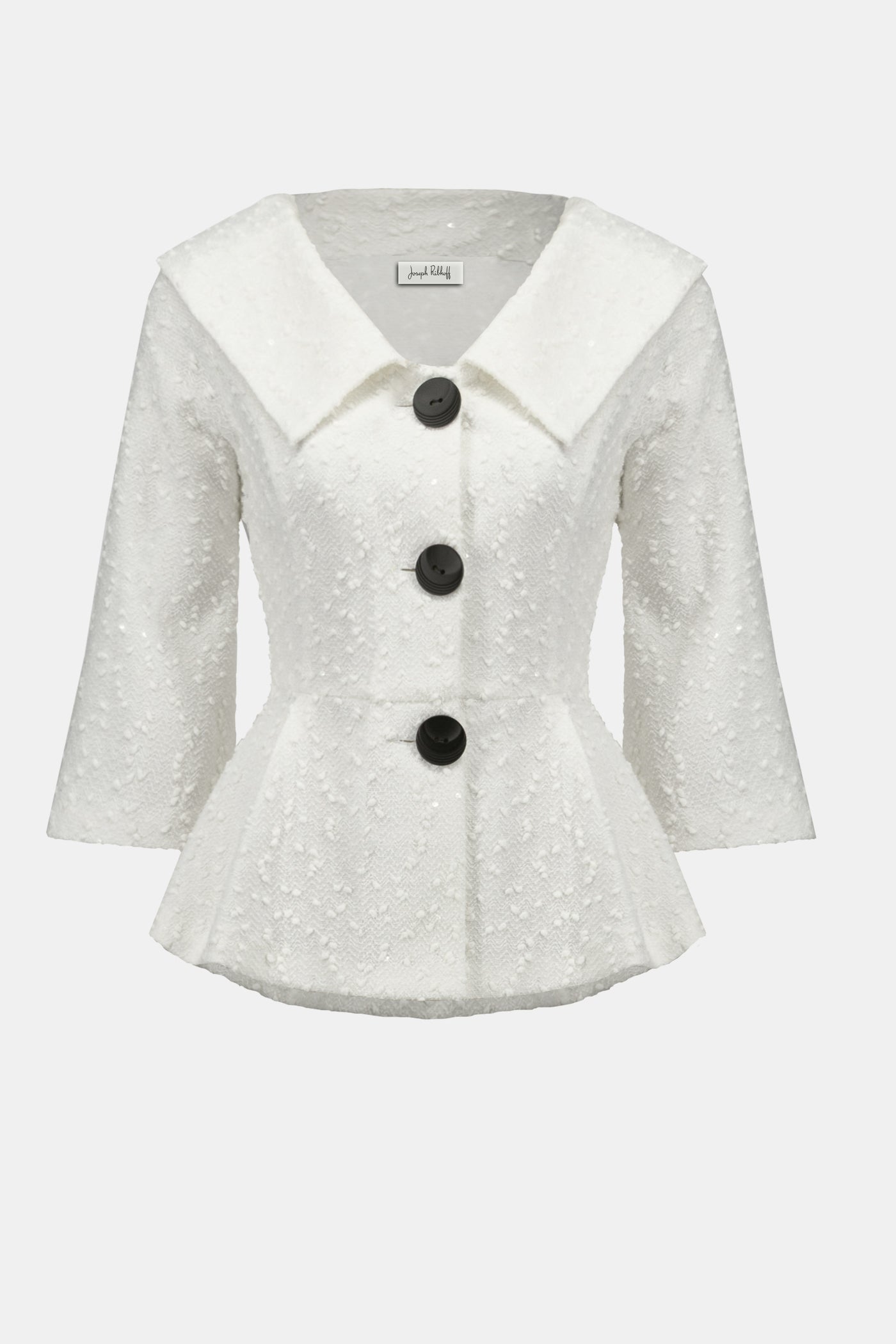 Joseph Ribkoff Sequined Bouclé Knit Peplum Jacket