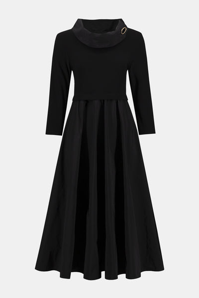 Joseph Ribkoff Black Silky Knit & Memory Fit and Flare Dress