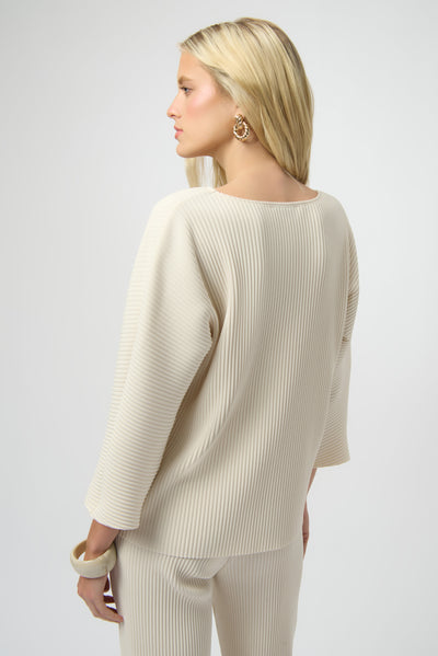 Joseph Ribkoff Birch Pleated Scuba Crepe Boxy Top